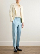 TOM FORD - Atticus Slim-Fit Tapered Silk-Twill Suit Trousers - Blue