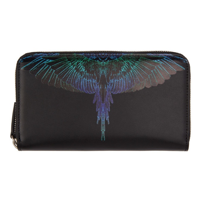 Photo: Marcelo Burlon County of Milan Black and Blue Wings Continental Wallet