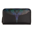 Marcelo Burlon County of Milan Black and Blue Wings Continental Wallet