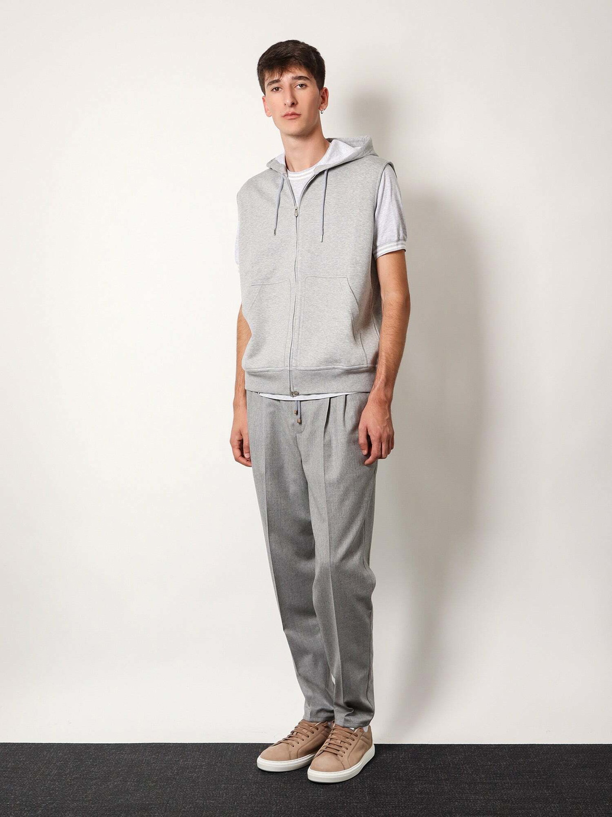 Brunello Cucinelli Blue Leather Sweatshirt main image 0