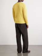 Beams Plus - Cable-Knit Cotton Sweater - Yellow
