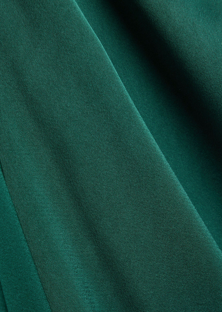 Galvan Sculpted Flared-leg Satin Trousers Green