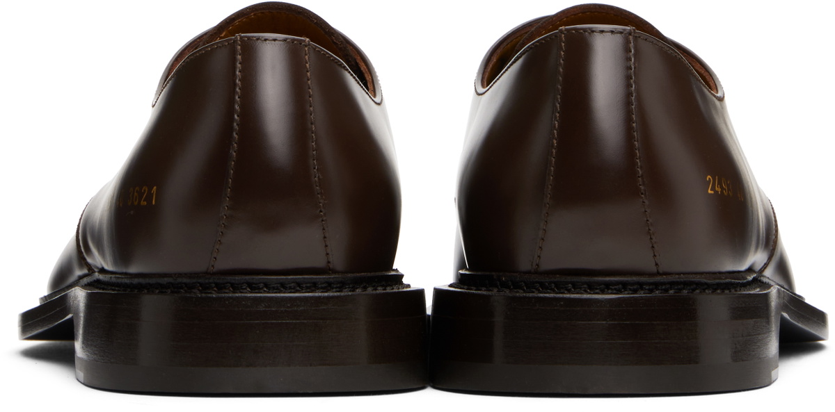 Common Projects Brown Polished Leather Derbys
