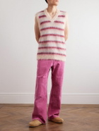 Marni - Brushed Striped Mohair-Blend Sweater Vest - Neutrals
