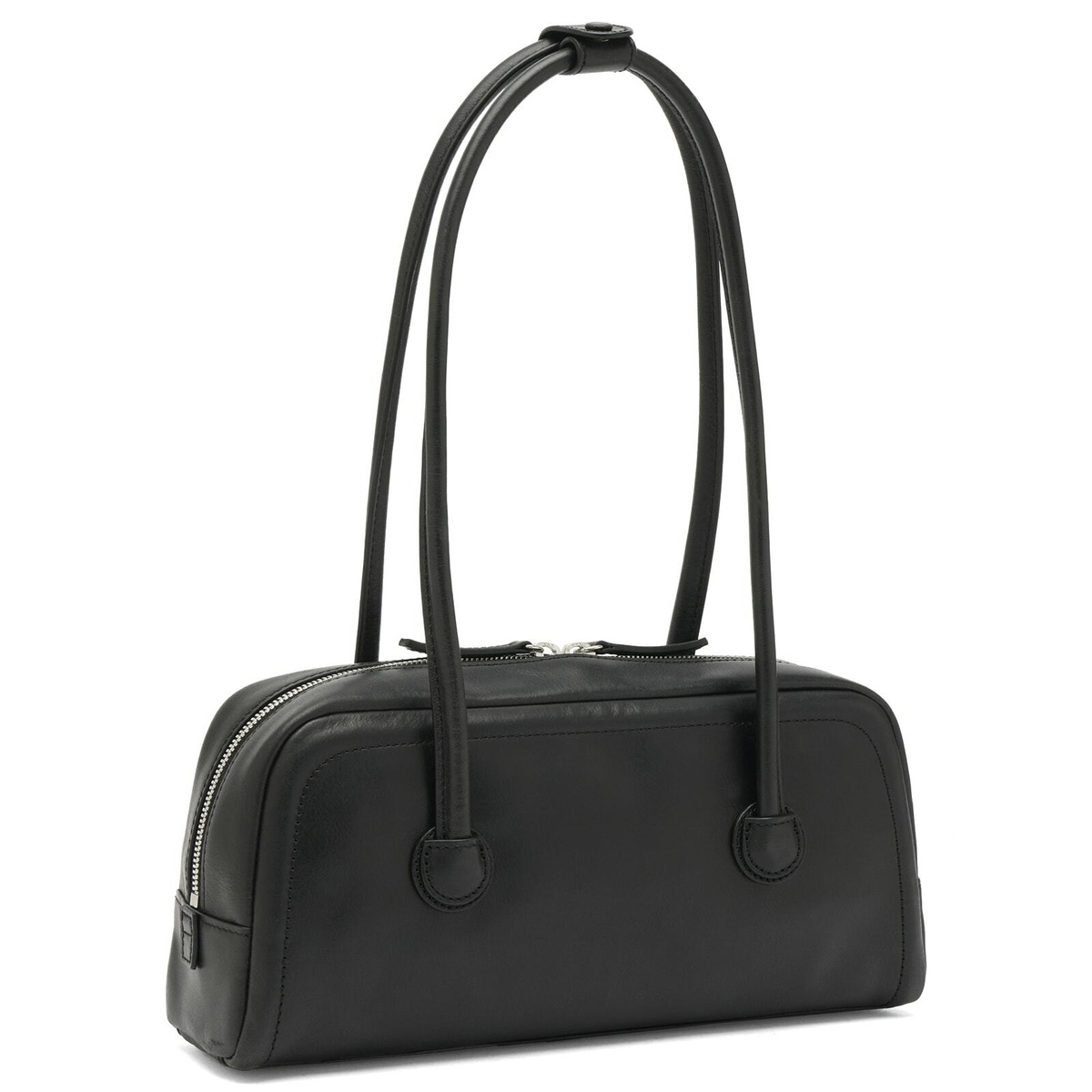 MARGESHERWOOD Women's Soft Boston EW Bag in Black Pull-Up 