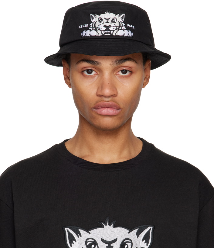 Photo: Kenzo Black Kenzo Paris Logo Graphic Bucket Hat