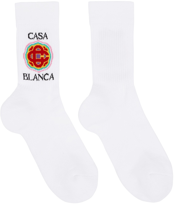 Photo: Casablanca White Logo Socks