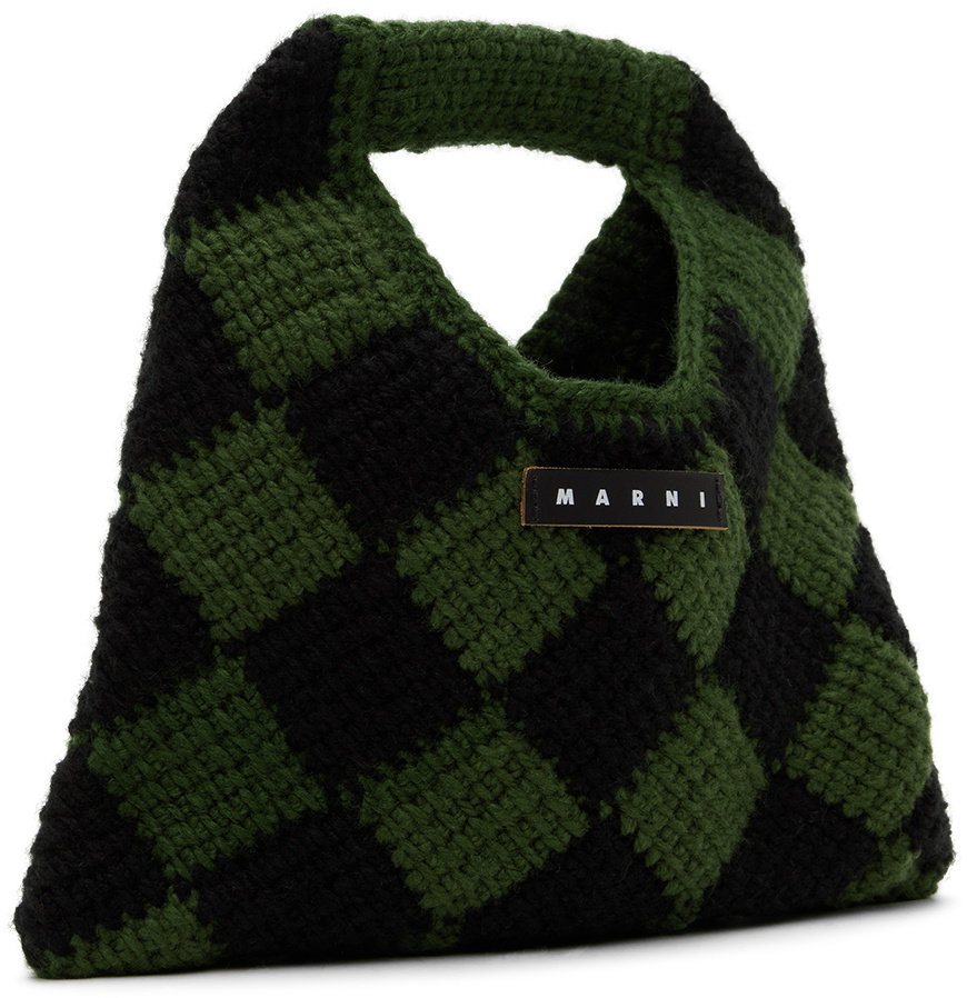 Marni Kids Black & Green Crochet Diamond Bag Marni