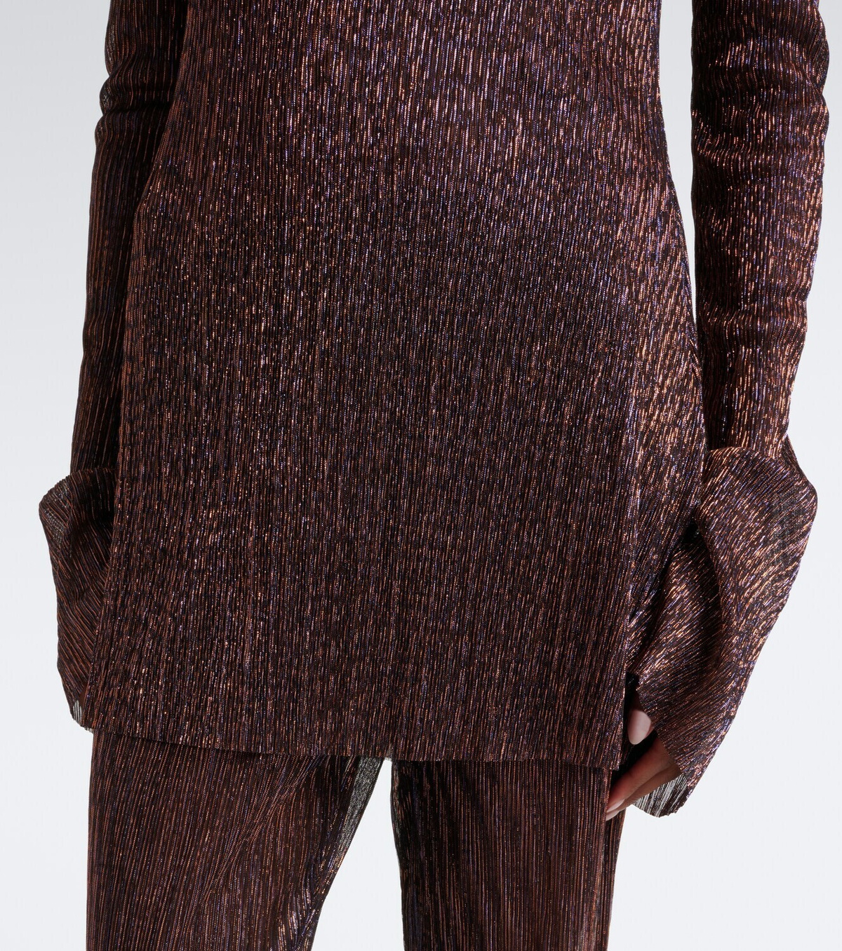 Cala de la Cruz Loreta knitted lamé top
