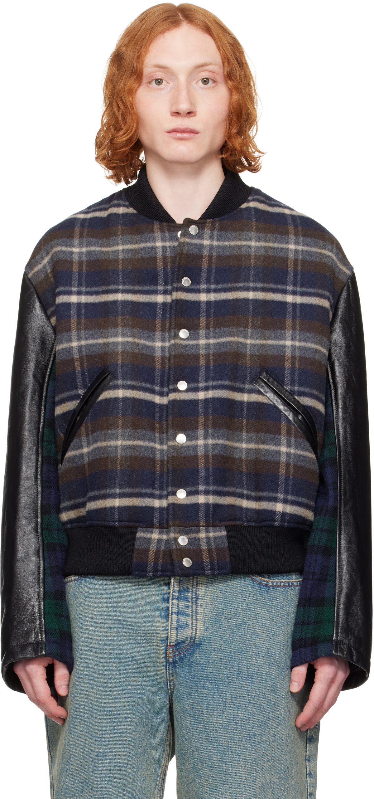 Marine Serre Multicolor Regenerated Tartan Scarves Bomber Jacket