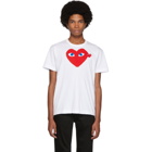 Comme des Garcons Play White Big Heart Blue Eyes T-Shirt