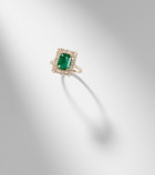 Suzanne Kalan 18kt gold (750/1000) ring with emerald and diamonds