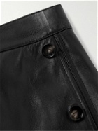 Bottega Veneta - Layered Wide-Leg Leather Trousers - Black