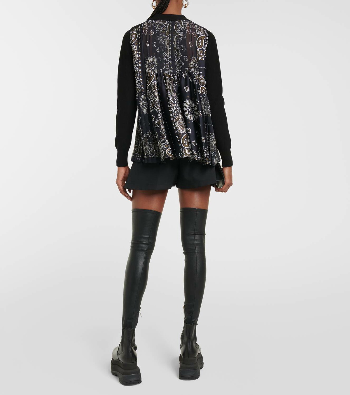 Sacai Bandana-printed cotton cardigan Sacai