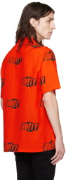 Ksubi Orange 'Unity' Sign Resort Shirt