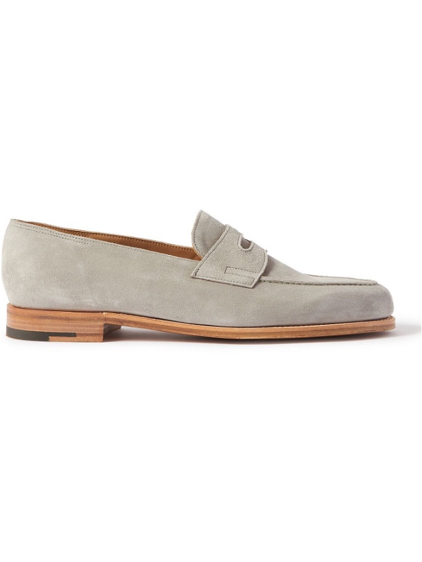 Photo: John Lobb - Lopez Suede Penny Loafers - Gray
