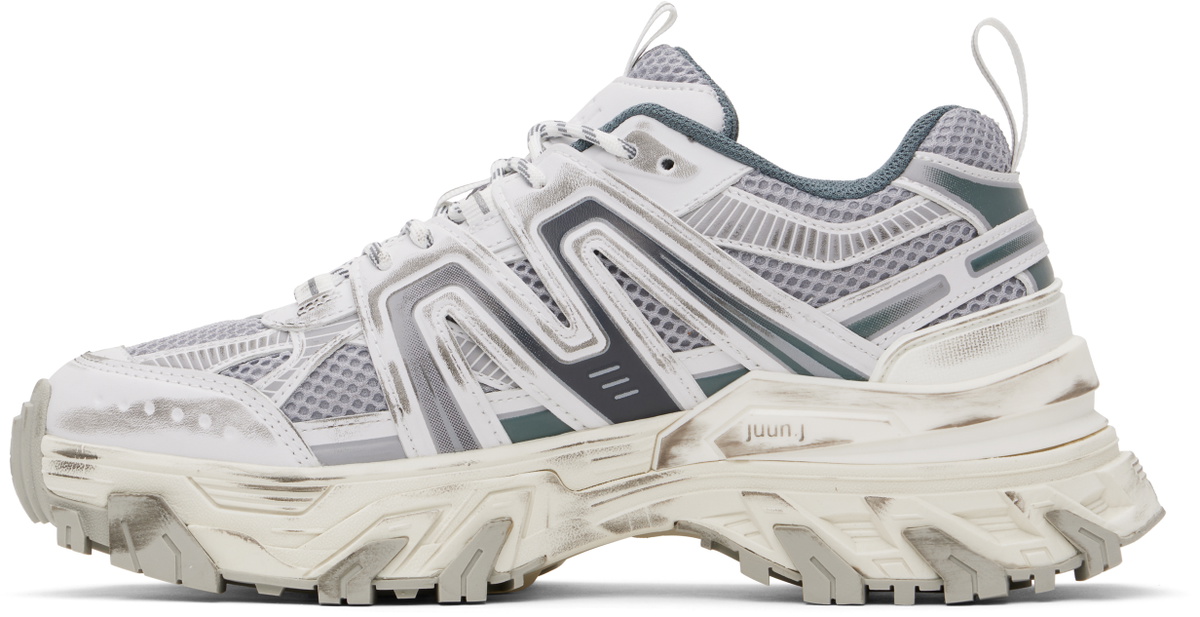 Juun.J White & Gray Synthetic Sneakers