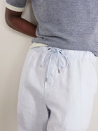 James Perse - Straight-Leg Garment-Dyed Linen Drawstring Shorts - Blue