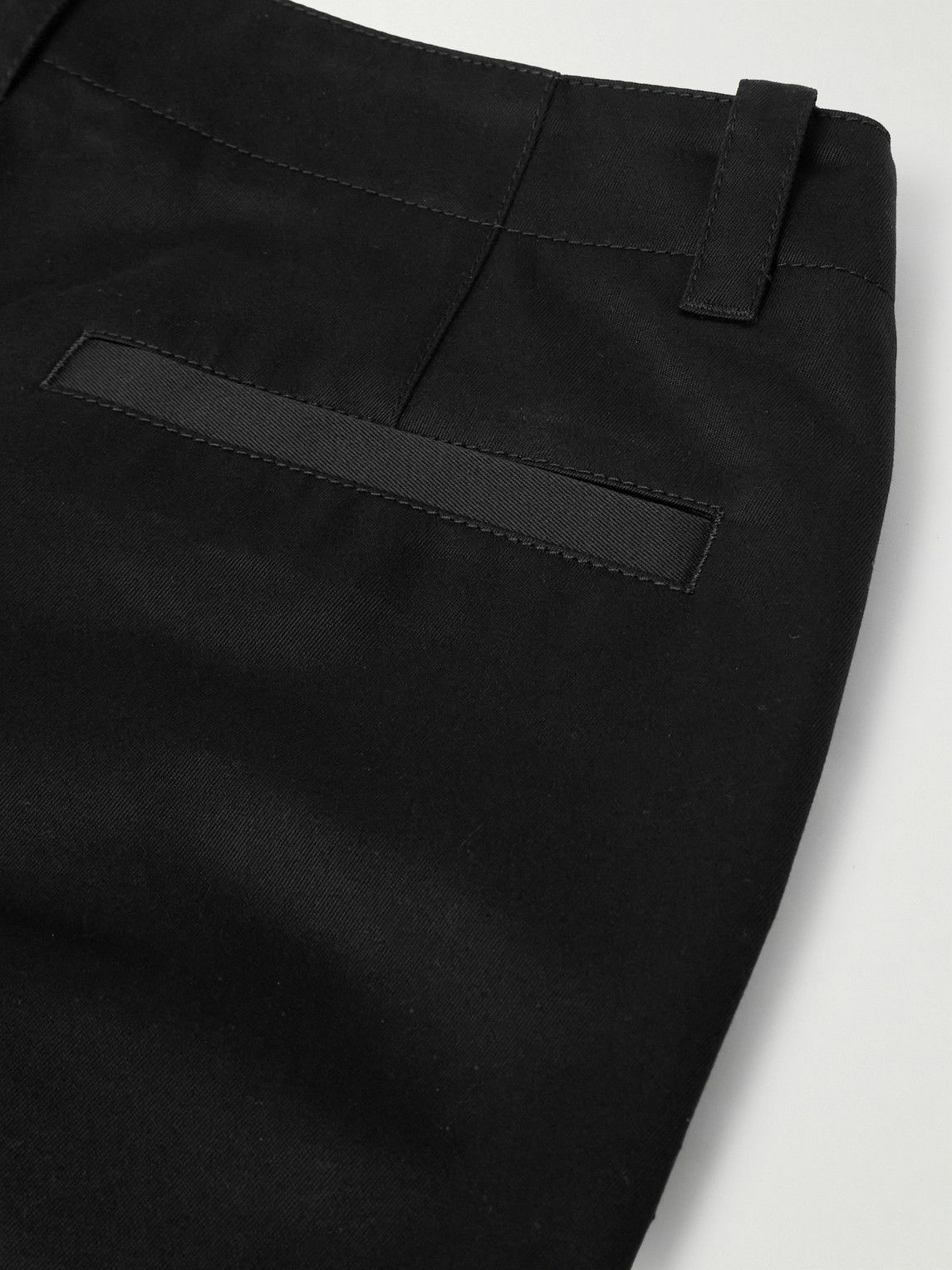 Versace - Straight-Leg Embellished Cotton-Gabardine Trousers - Black