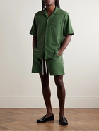 Les Tien - Yacht Straight-Leg Garment-Dyed Cotton-Piqué Drawstring Shorts - Green