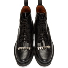 Toga Virilis Black Hard Leather Lace-Up Boots