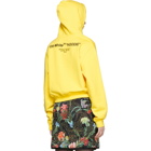 Off-White Yellow Quotes Cropped Hoodie