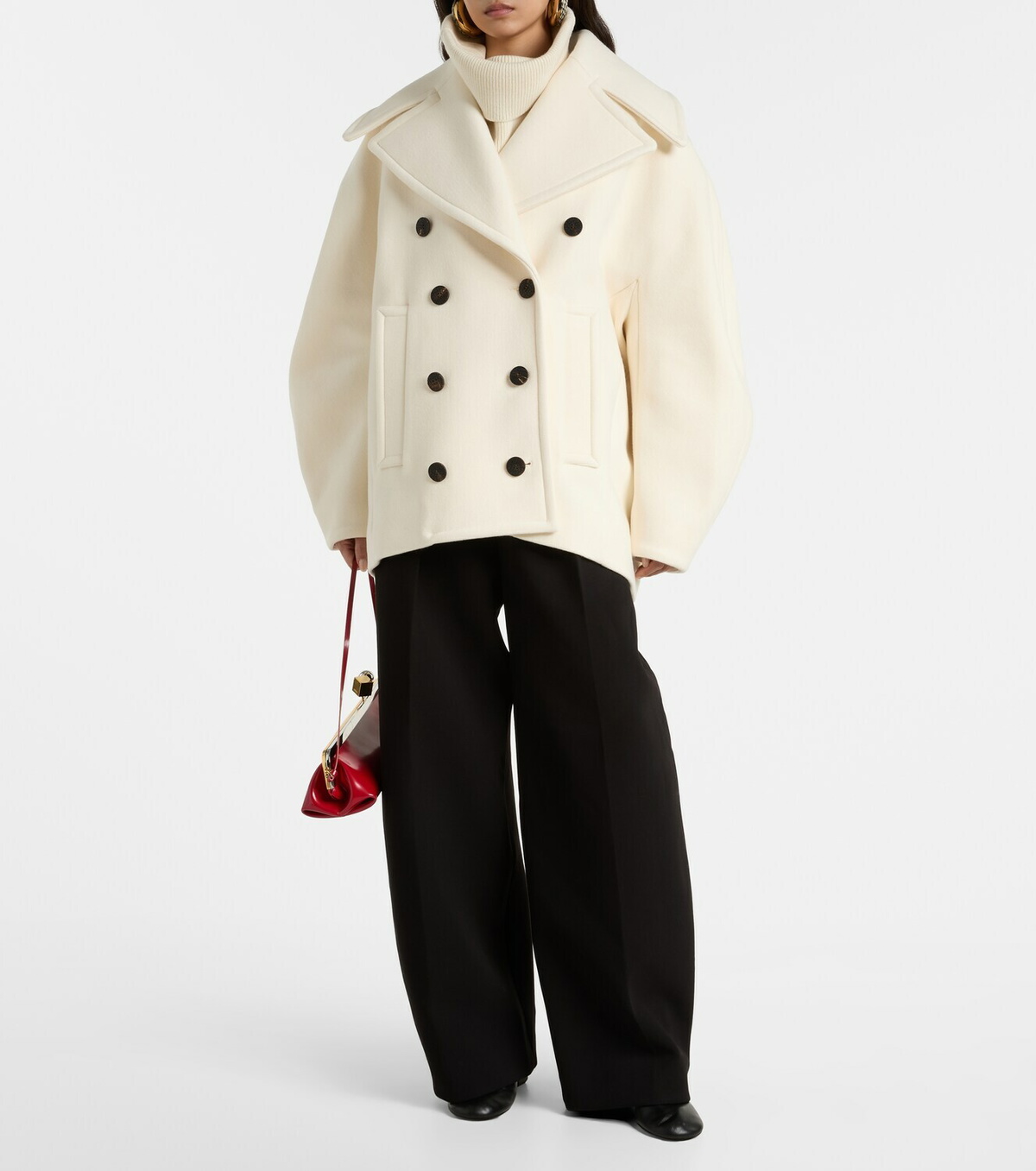 Jacquemus Ovalo virgin wool peacoat Jacquemus
