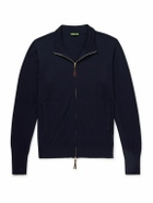 Sid Mashburn - Slim-Fit Escorial Wool Zip-Up Cardigan - Blue