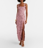 Blumarine Embroidered lace maxi dress