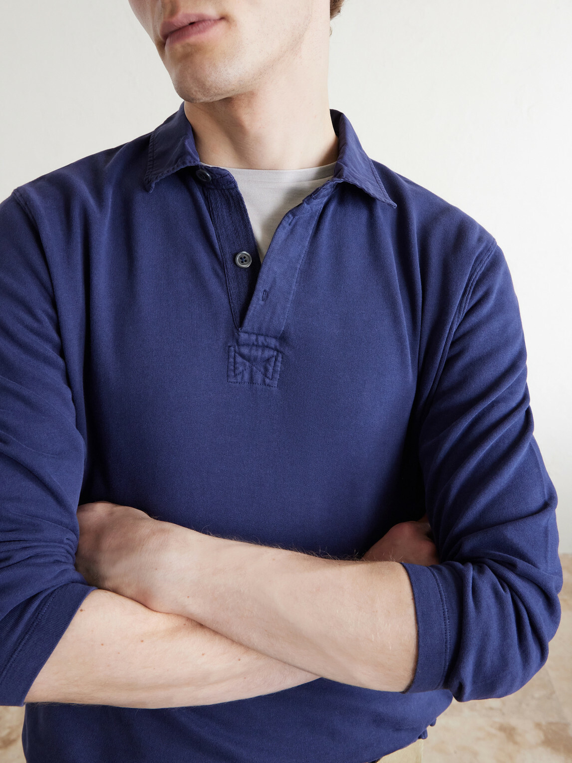 Hartford - Cotton-Fleece Rugby Shirt - Blue