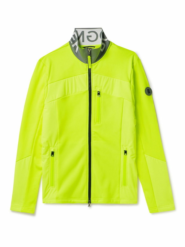 Photo: Bogner - Xilas Logo-Appliquéd Stretch-Jersey Zip-Up Mid-Layer - Yellow