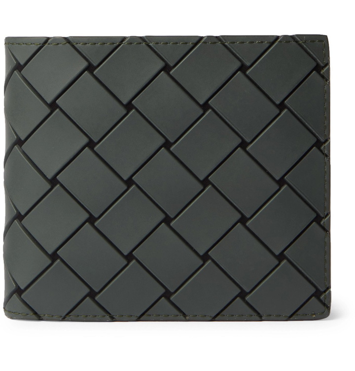 Photo: BOTTEGA VENETA - Intrecciato Rubber and Leather Billfold Wallet - Green