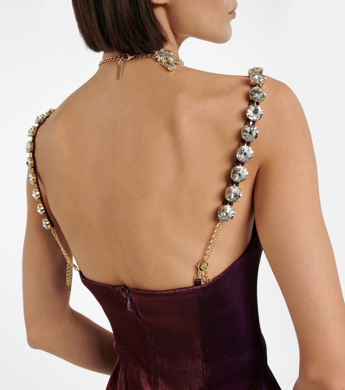 Area - Mussel Cup crystal embellished minidress