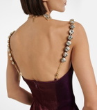 Area - Mussel Cup crystal embellished minidress