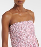 Là Fuori Floral sequined silk gown