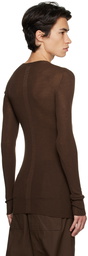 Rick Owens Brown Ribbed Sweater