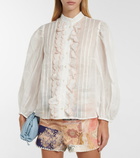 Zimmermann - Jude embroidered ramie blouse