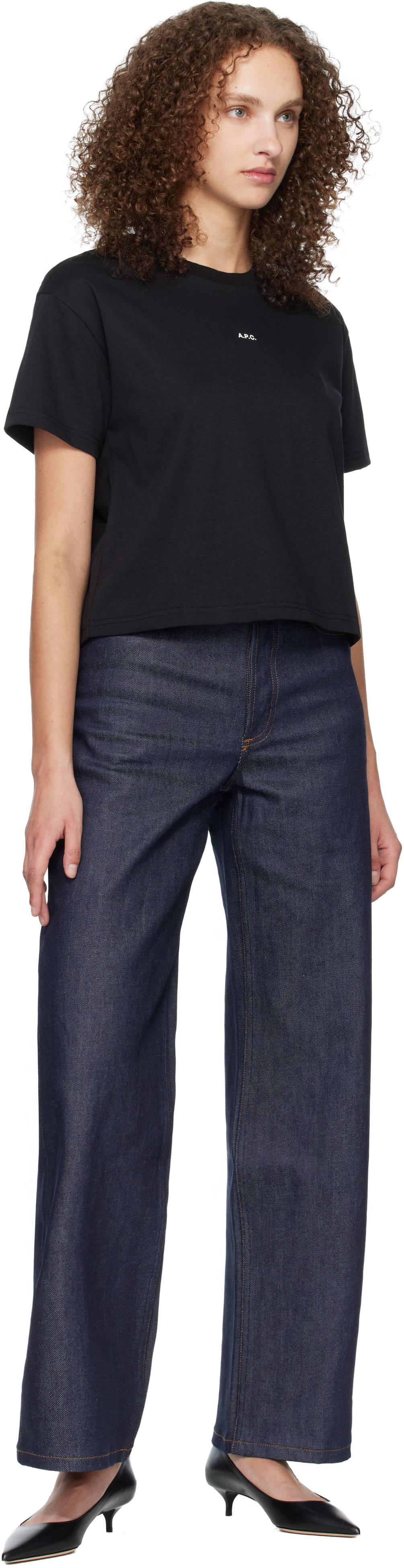A.P.C. Black Boxy Micro Logo T-shirt