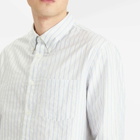 A.P.C. Men's Edouard Button Down Stripe Shirt in Pale Green