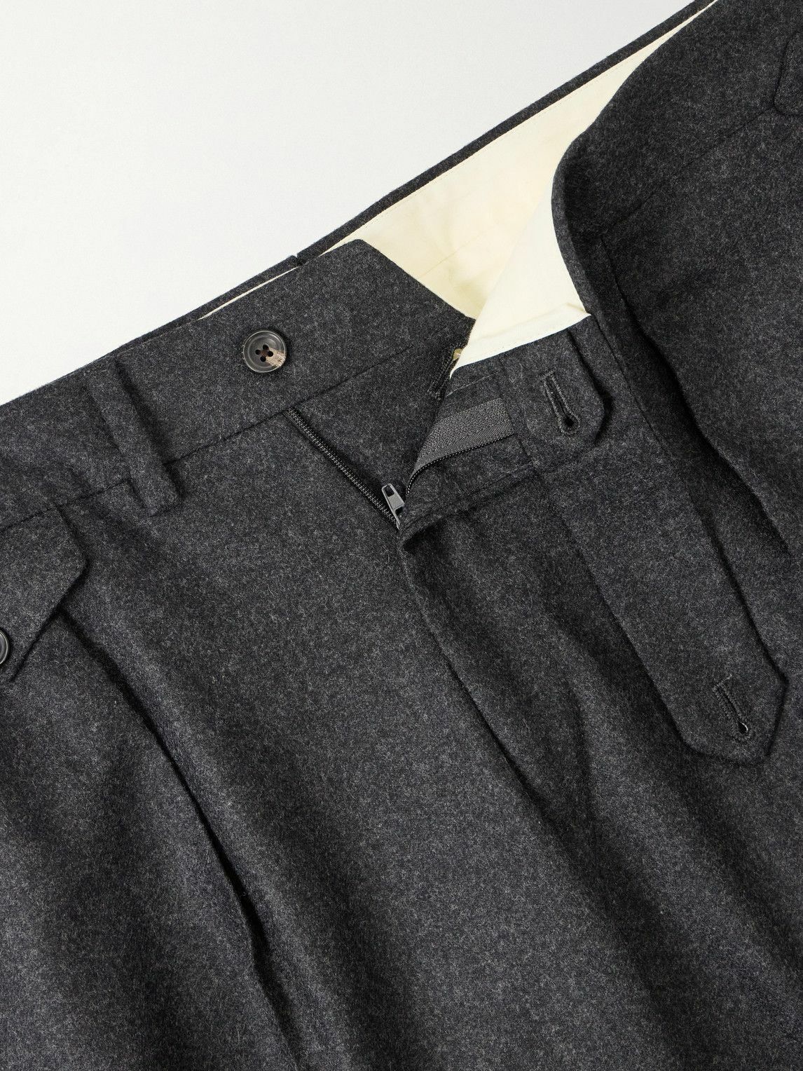 J. Mueser - Waverly Straight-Leg Pleated Wool-Twill Suit Trousers - Gray