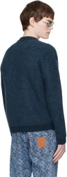 Lanvin Navy Lunar Year Jacquard Mohair Sweater