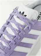 adidas Originals - Gazelle 85 Leather-Trimmed Suede Sneakers - Purple