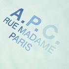 A.P.C. Men's Paolo Multicolour Logo Crew Sweat in Pale Green