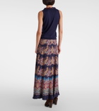 Etro Embellished silk and cashmere top