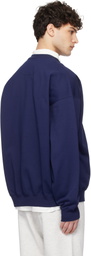 Y-3 Blue Graphic Crew Sweatshirt