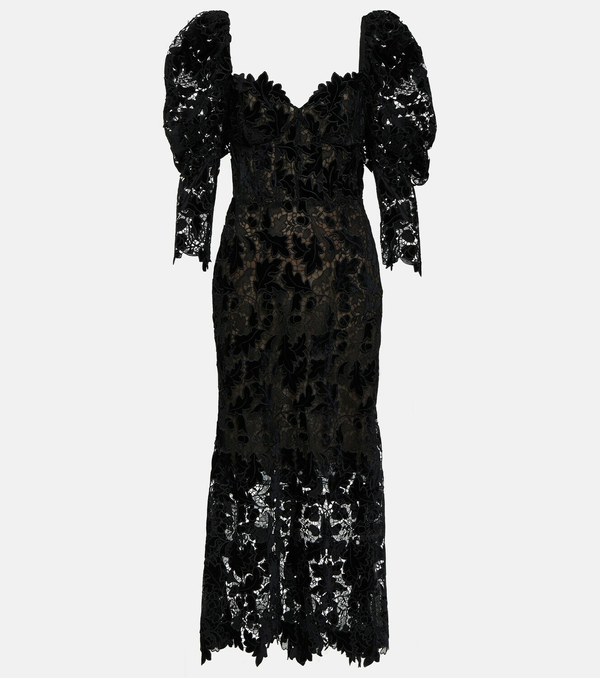 chinese dress ladies Oscar de la Renta Guipure Lace Midi Dress  Runway Catalog