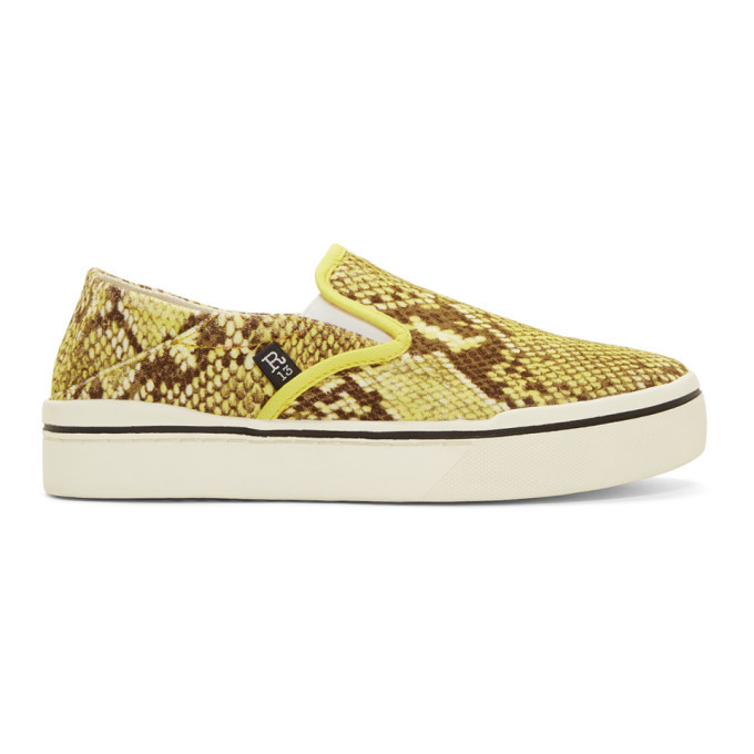 R13 Yellow Python Slip On Sneakers R13