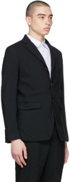 Comme des Garçons Homme Deux Black Garment-Dyed Diagonal Panel Blazer