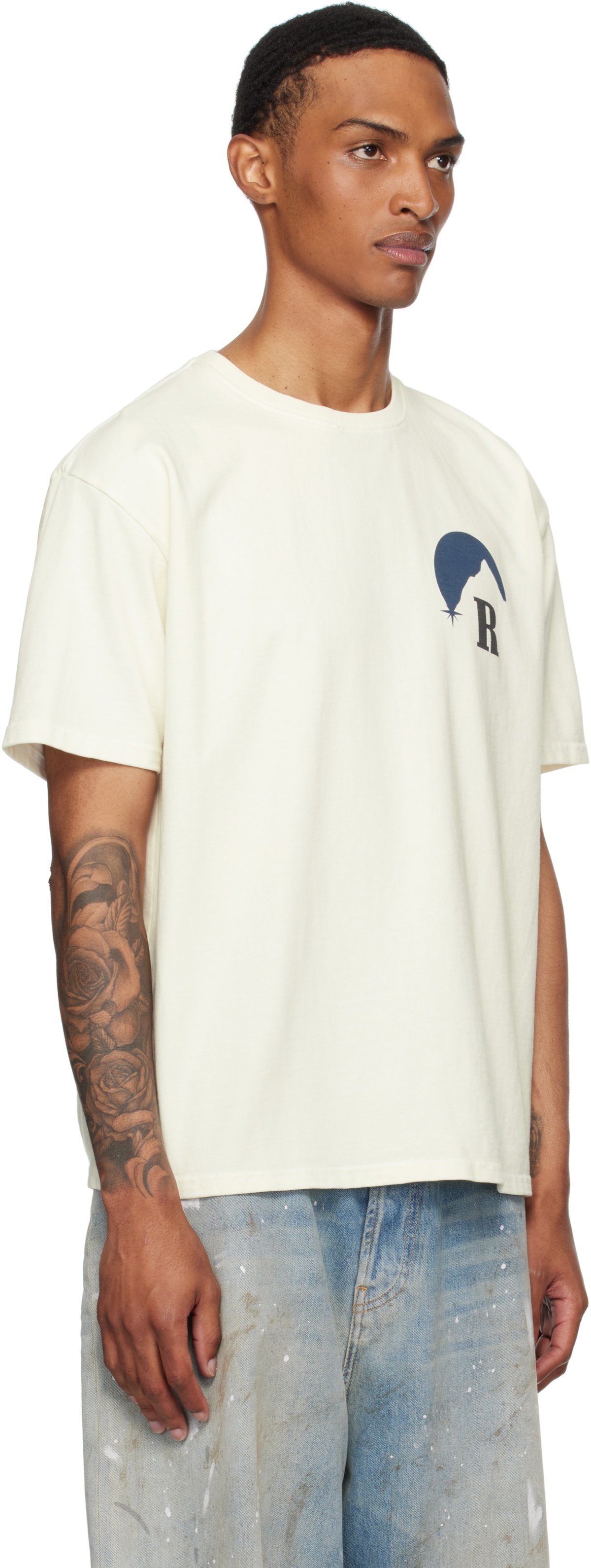 【関税込み】Rhude オフホワイト Moonlight Tシャツ RHUDE Moonlight T-shirt | Neutrals | FARFETCH