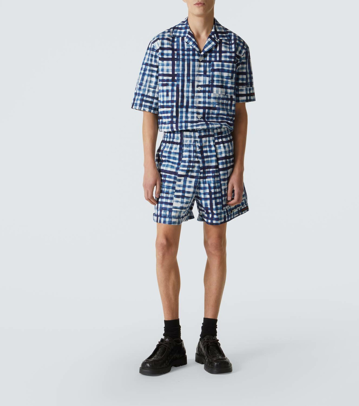 Bottega Veneta Gingham cotton bowling shirt